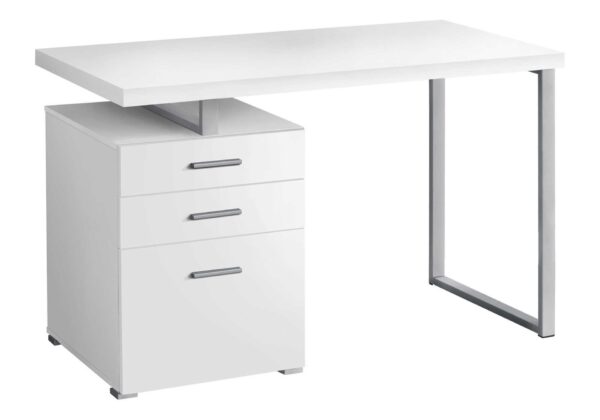 Computer Desk Left Right Set-Up Storage Drawers For Home Office - White