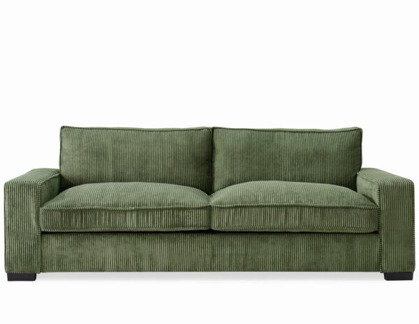 Luxe - Corduroy Sofa With Sleek Design, Spacious And Comfortable 3 Seater Couch - Green