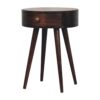Nordic Circular Shaped Bedside Table - Walnut - Image 3