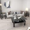 Modern Tempered Glass Tea Table, End Square Table For Living Room (Set of 2) - Black - Image 12