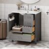 30" Bathroom Vanity With Soft Close Storage - Gray - Image 5