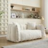 Cozy Beanbag Chair With High Resilience Foam Core For 2 - Beige - Image 9