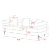 Luxurious And Comfortable Upholstered Sofa With Golden Legs And Pillows For Living Room And Reception Area - Gray - Image 19