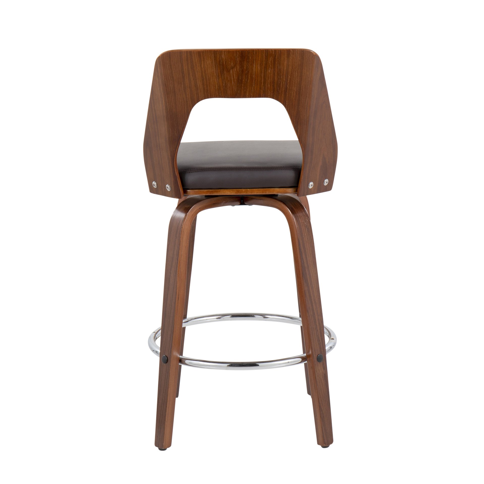 Trilogy - Mid-Century Modern Counter Stool (Set of 2) - Walnut / Brown - Image 5