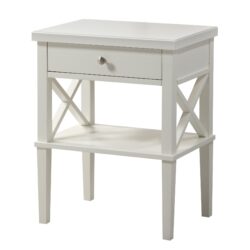 Madison - Nightstand With Open Shelf And Drawer And Decorative Side Panels - White