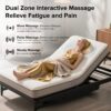 Twin Long Size Adjustable Bed Frame With Massage, Head & Foot Incline, LED Night Light, Wireless Remote - Gray - Image 5