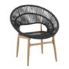 Cyril - Outdoor Wicker Papasan Style Dining Chair (Set of 2) - Dark Gray / Teak - Image 9