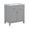30" Bathroom Vanity With Sink And Soft Close Doors - Gray - Image 17