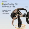 Lightweight Foldable Transport Wheelchair Square Tube Design With Double Brakes Adjustable Armrest & Breathable Seat Cushion Ideal For Disabled & Post Surgery Recovery - Black / Gold - Image 8