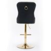 Thick Golden Swivel Velvet Barstools Adjusatble Seat Height From 27-35", Modern Upholstered Bar Stools With Backs Comfortable Tufted For Home Pub And Kitchen Island (Set of 2) - Black - Image 8