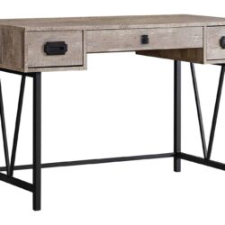 Computer Desk For Home Office, Laptop, Storage Drawers, Transitional - Taupe