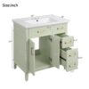 30" Bathroom Vanity With Sink, Soft Close Doors, Deep & Standard Drawer, & - Green - Image 3