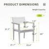 Outdoor Patio Stationary Dining Chairs With Outdoo Grade Sunbrella Fabric Cushions, Tapered Feet (Set of 4) - Grayish - Image 3