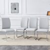 Luxury Simple Arch Chair (Set of 4) Light Material Dining Chair With Arched Metal Leg - Light Gray / Silver - Image 5