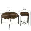 Radial - Pattern Coffee And End Table Set Waterproof Cover, Distressed Cylindrical Design, Legs Classic Rustic Charm (Set of 2) - Walnut Brown - Image 9