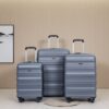 Expandable 3 Piece Luggage Sets Pc Lightweight & Durable Suitcase With Two Hooks, Spinner Wheels, Tsa Lock, (21/25/29) - Gray - Image 2