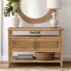 Naomi - 2 Door Storage Console Table With Ample Shelving - Natural - Image 9