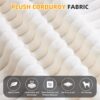 2 In 1 Foldable Sofa Plush Corduroy Sofa Convertible Floor Sofa Bed Deep Seating With Multi Functional Blanket Suitable For Living Rooms - Beige - Image 18