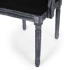 French Country Style Dining Chair With Cane Backrest And Polyester Upholstery - Black - Image 14