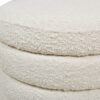 Fuji - Oversized Round Storage Ottoman - Ivory White - Image 4