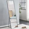 Aluminum Frame Minimalist Mirror, Bathroom Bedroom Wall Mirror, Elevating Contemporary Interiors, Can Be Wall Mounted Or Opened As A Standing Mirror - Black - Image 9