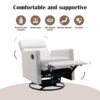 Modern Upholstered Rocker Nursery Chair Plush Seating Glider Swivel Recliner Chair - Beige - Image 5