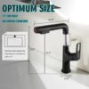 Pull Down Vessel Faucet With Lift Spout & Dual Spray Modes, Metal, Single Hole - Black - Image 3