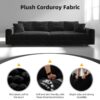 4 Seat Sofa, Convertible Deep Seat Sofa Lounge Chair For Living Room - Black - Image 12
