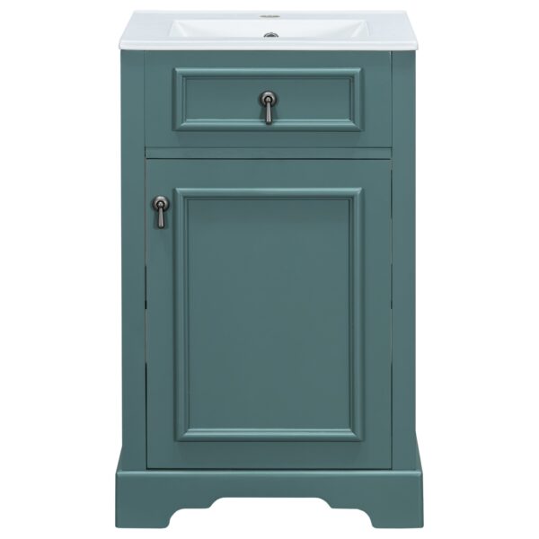 Bathroom Vanity With Sink, Soft Close Door - Green