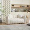 Cozy Beanbag Chair With High Resilience Foam Core For 2 - Beige - Image 14