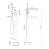 Free Standing Tub Faucet With Hand Shower, Bathroom Tub Filler - Brushed Nickel - Image 3