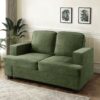 Modern Loveseat, Comfortable 2 Seater Couch With Deep Seating And High Density Foam, Loose Back Cushions, Wide Arms - Green - Image 6
