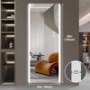 Frameless Full Length LED Mirror With 3 Color Changing Light And Explosion Proof Glass - Silver - Image 8