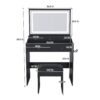 Makeup Vanity Set With Power Outlet, Hair Dryer Holder, And Adjustable Lighting - Black - Image 3