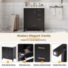 30" Bathroom Vanity With Sink Storage Solutions - Black - Image 6