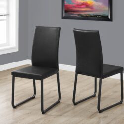 Dining Chair Side Upholstered, For Dining Room (Set of 2) - Black