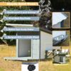 Modern Design Outdoor Dog House With Food Bowl And Wheels Pine - Gray / White - Image 4