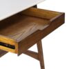 Parker - Desk With Storage Shelf - Off White / Pecan - Image 4