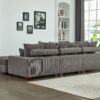 Modular Sectional Sofa, 5 Seater Oversized Convertible L & U Shaped Couch, Corduroy Fabric - Gray - Image 10
