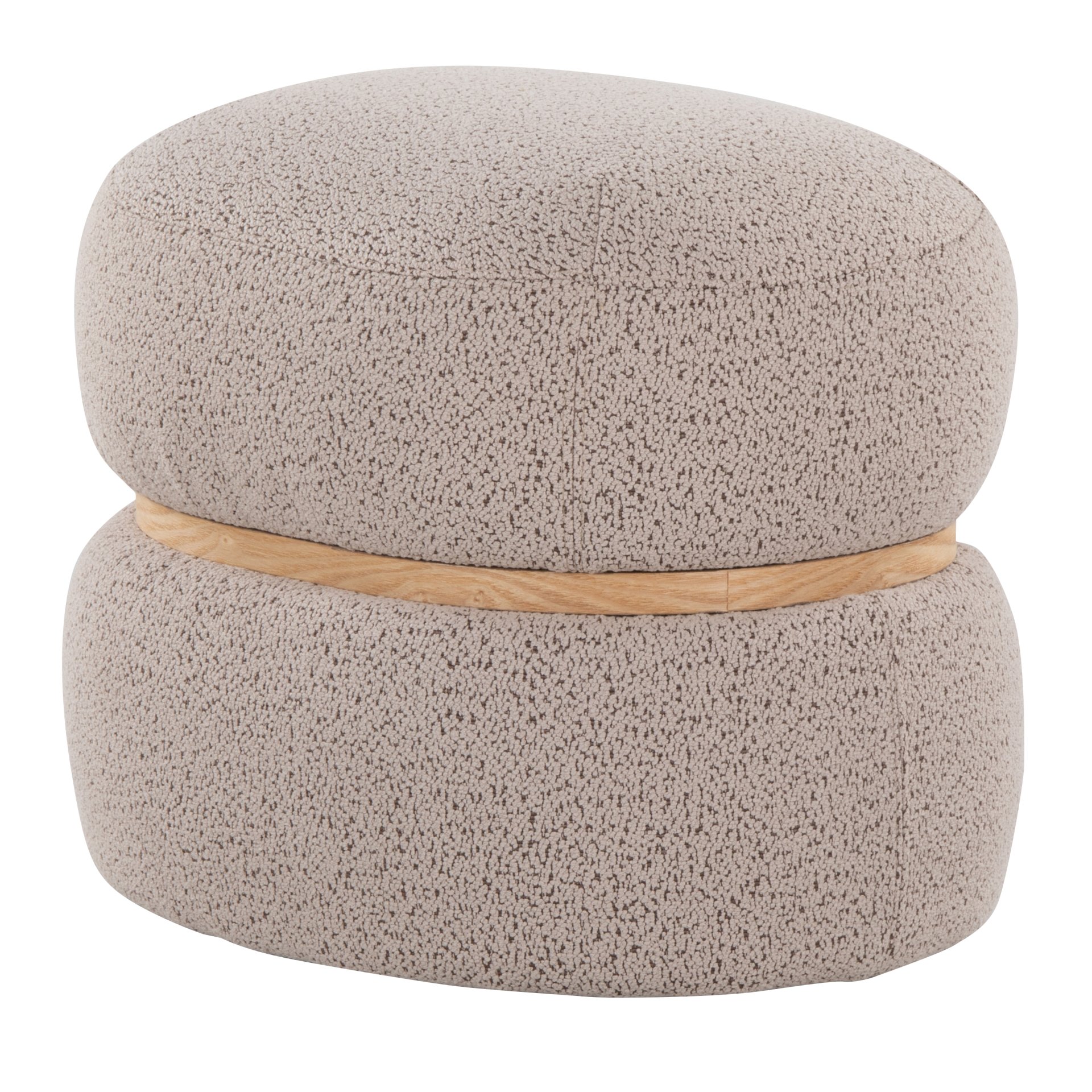 Cinch - Contemporary Pouf Ottoman - Beige / Natural - Image 3