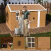Heavy Duty Storage Shed, Windows, Lockable Door & Ventilation - Brown - Image 5