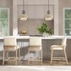 Arizona - Solid Ash Upholstered Counter Stool With Rope Detail - Creme De La Creme White - Image 8