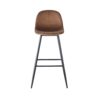 Bar Stools (Set of 2) Velvet Barstool Modern Counter Bar Height Chair With Back, Sturdy Metal Legs & Footrests, Island Stool For Kitchen Bar - Brown - Image 10