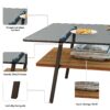 Rectangle Coffee Table, Tempered Glass Tabletop With Metal Legs, Modern Table For Living Room - Gray - Image 8
