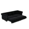 3 In 1 Pull Out Sofa Bed, King Size Sofa Bed, 3 Seater Sofa With Movable Ottoman, Tufted Design, Suitable For Living Rooms - Black - Image 21