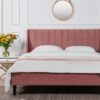 Aspen - Queen Vertical Tufted Headboard Platform Bed Set - Ash Rose Pink - Image 16