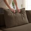 Oversized Upholstered Sectional Sofa Couch Set, Modular L Shaped Floor Sofa Set With 6 Pillows For Living Rooms - Brown - Image 22