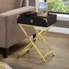 Accent Side Table, Storage Drawer, Contemporary - Espresso - Image 7