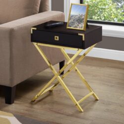 Accent Side Table, Storage Drawer, Contemporary - Espresso