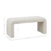 Modern Boucle Waterfall Bench - Cream - Image 3